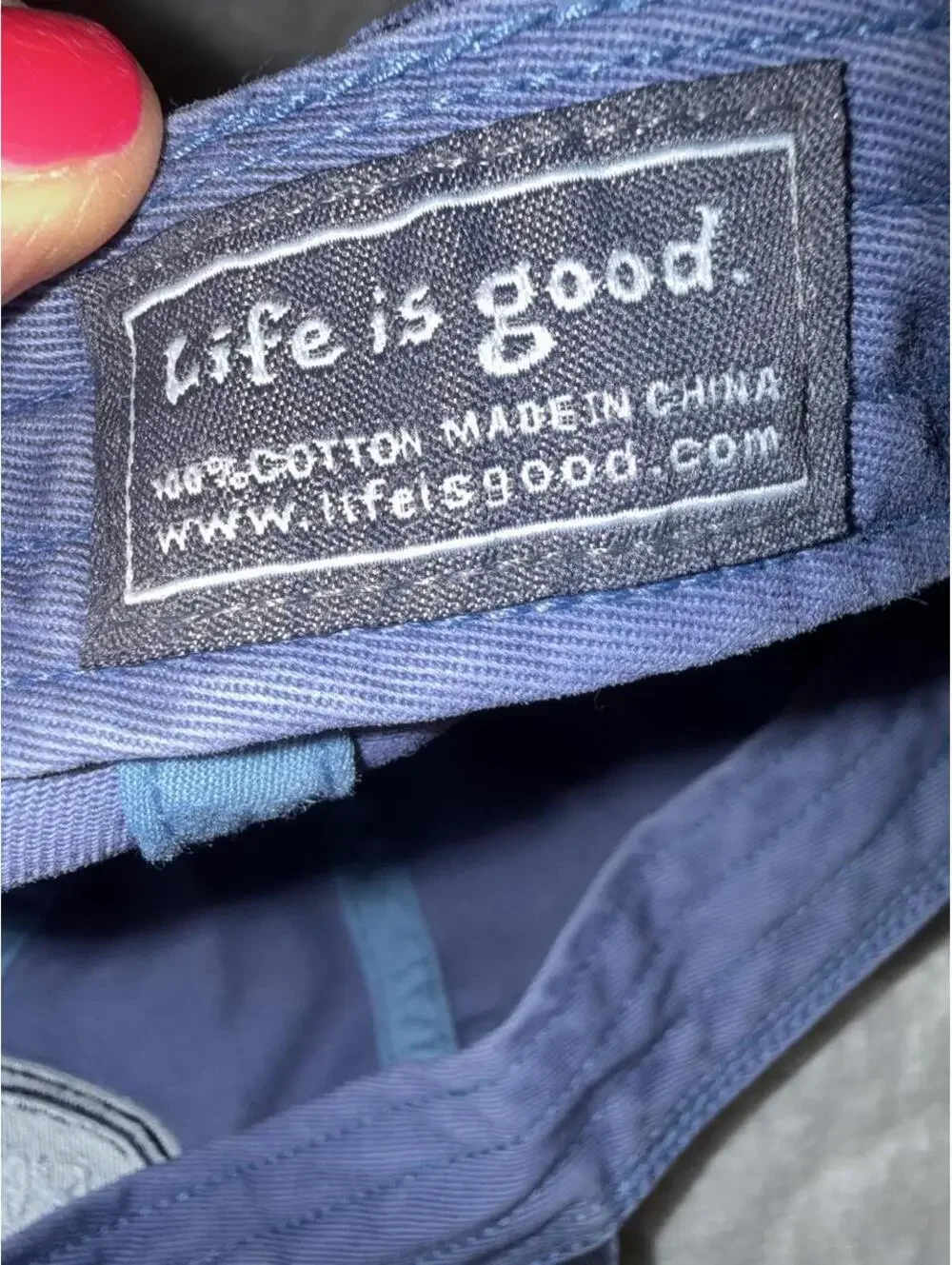 Life is Good blue cotton baseball cap unisex good vibes positivity teacher